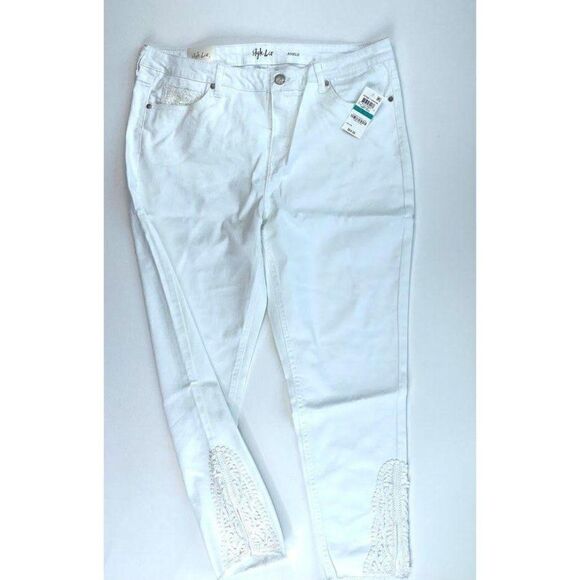 Style & Co‎ Ankle Skinny Jeans 18 XXL White Crochet - Picture 1 of 11